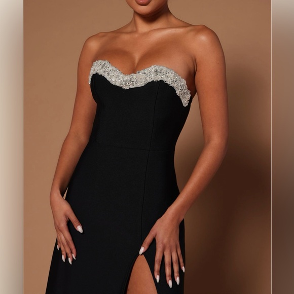 Mira Embellished Maxi Dress - Black - Picture 3 of 7